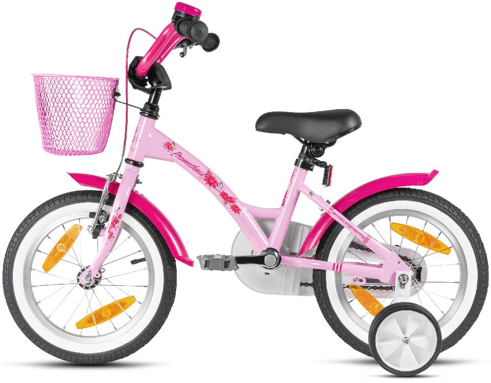 babymarkt Kinderfahrrad 14" mit Stützräder rosa-weiß 2025