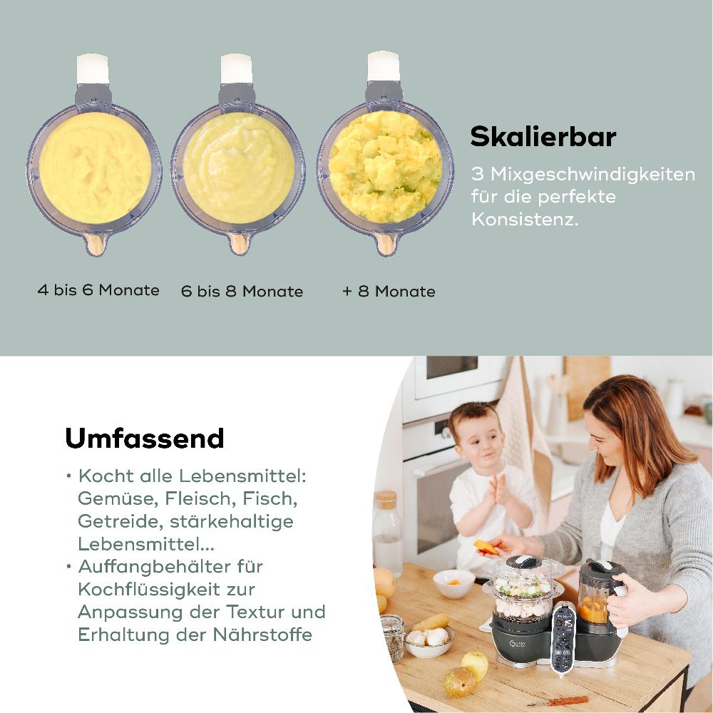 babymarkt Küchenmaschine Nutribaby plus industrial grey Fabrikverkauf