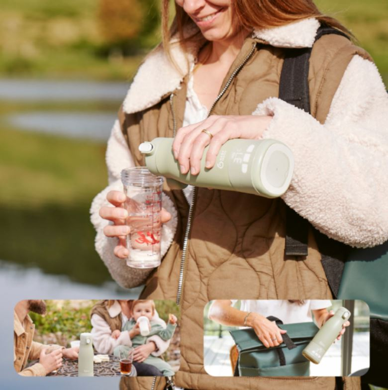 babymarkt Flaschenwärmer Moov & Feed für unterwegs sage green Bis zu 65% Rabatt