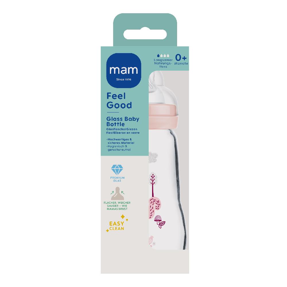 babymarkt Glasflasche Feel Good 260 ml ab 0 Monaten Vogel/Eichhörnchen rosa Nur noch ein Tag übrig
