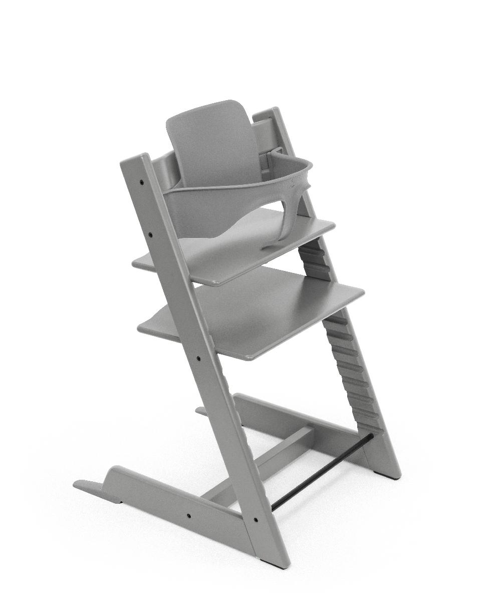 babymarkt Tripp Trapp Hochstuhl Buche Storm Grey inkl. Tray Storm Grey und Baby Set V2 Storm Grey Kostenloser Versand international