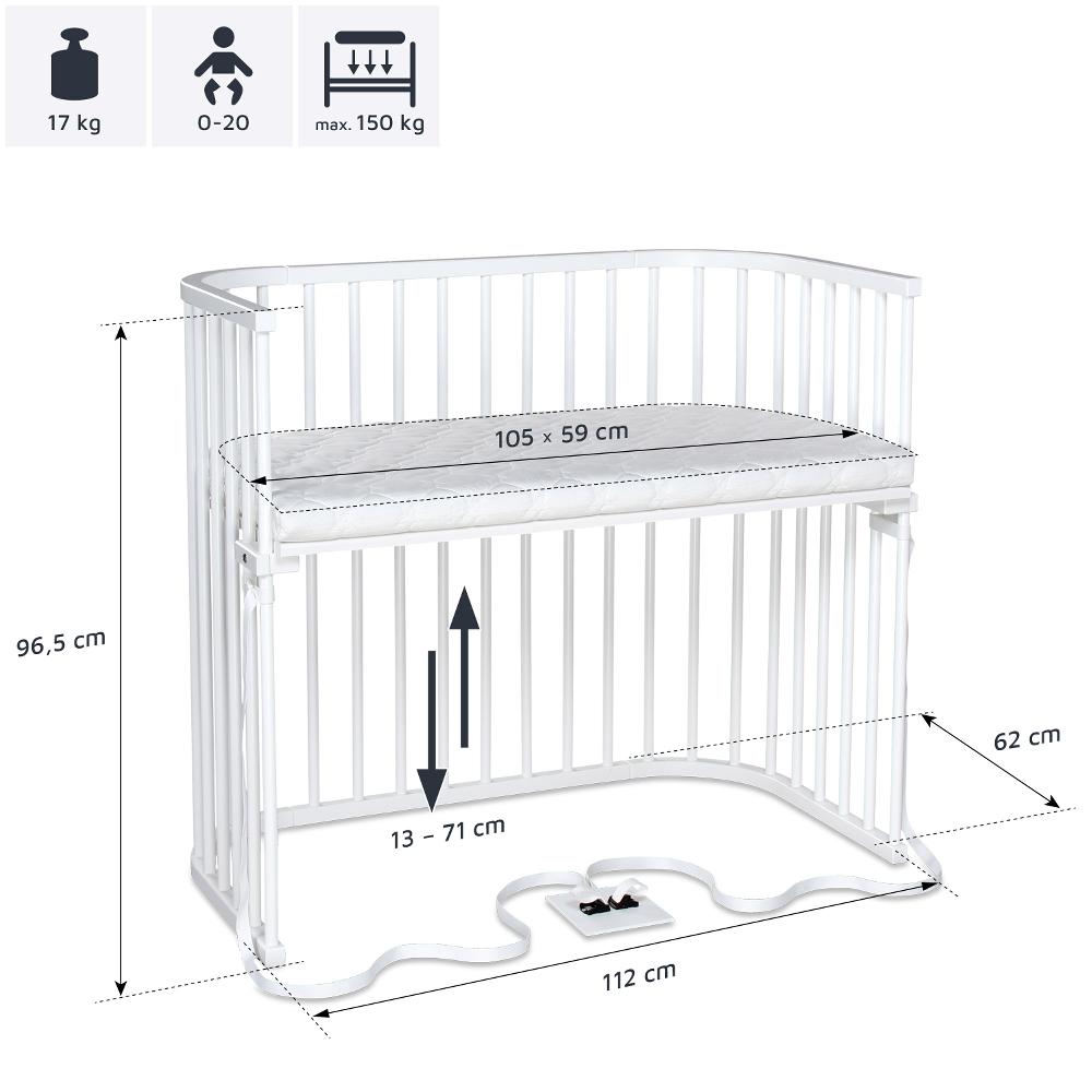 babymarkt Beistellbett Boxspring XXL weiß Super Sparpreis