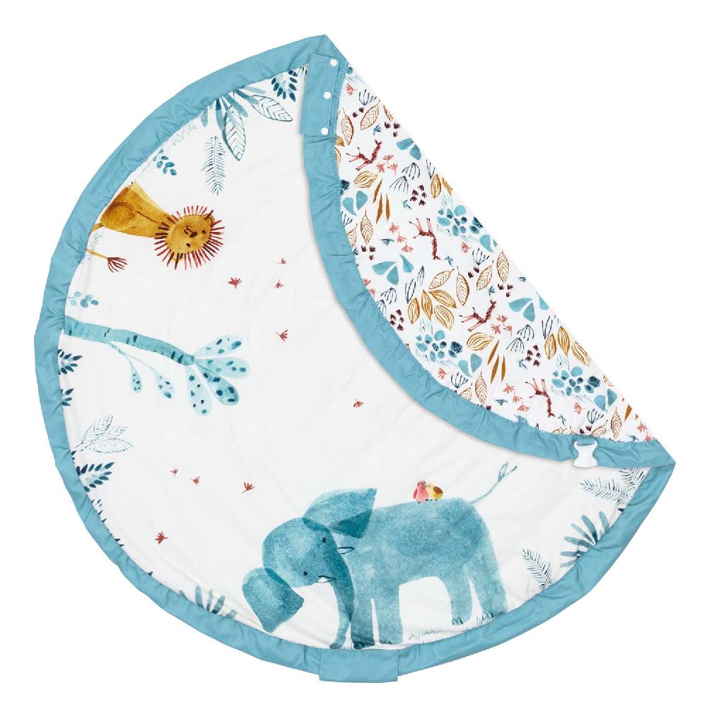 babymarkt play&go 2-in-1-Aufbewahrungstasche und Spielmatte Moulin Roty baobab blue ⌀120 cm Letzter Tag