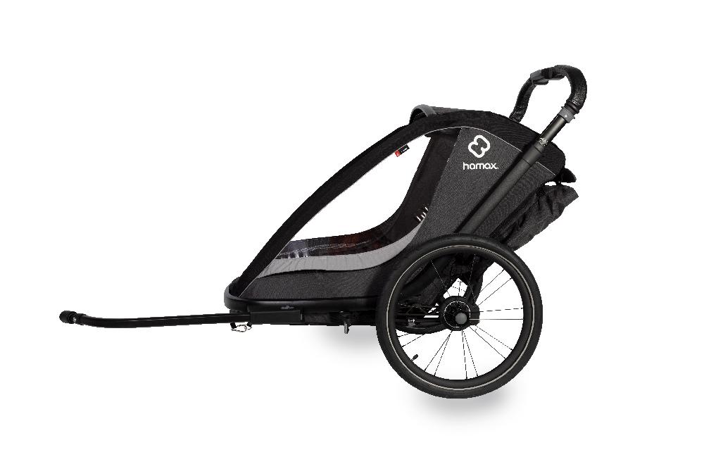 babymarkt Kinderfahrradanhänger Cocoon Zweisitzer grey/black inkl. Jogger Rad und Babysitz Meist gekauft