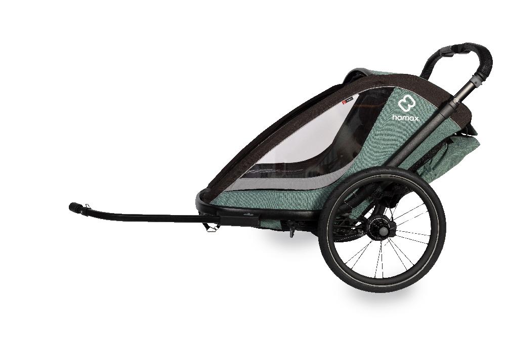 babymarkt Kinderfahrradanhänger Cocoon Zweisitzer green/black inkl. Babysitz für Outback/Avenida und Traveller Kostenloser Versand