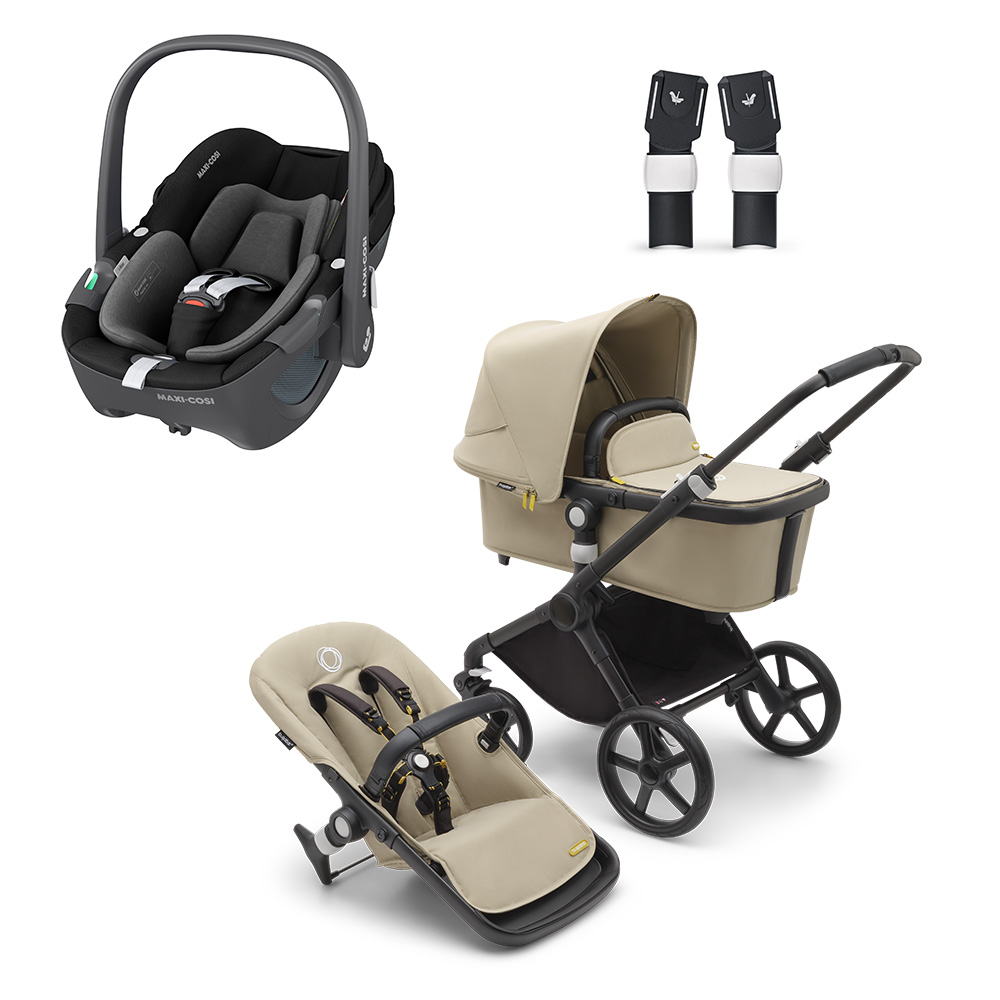 babymarkt 3in1 Kinderwagen Set Fox Cub Desert Beige inklusive MAXI COSI Babyschale Pebble 360 Essential Black Online Shopping