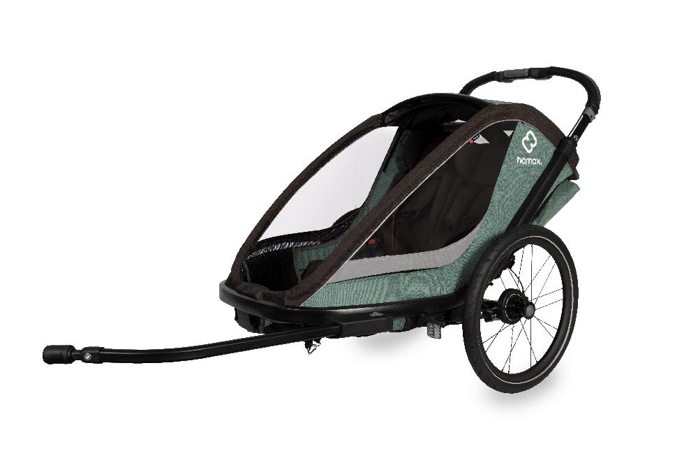 babymarkt Kinderfahrradanhänger Cocoon ONE Einsitzer green/black inkl. Babysitz für Outback/Avenida und Traveller Weihnachtsangebot