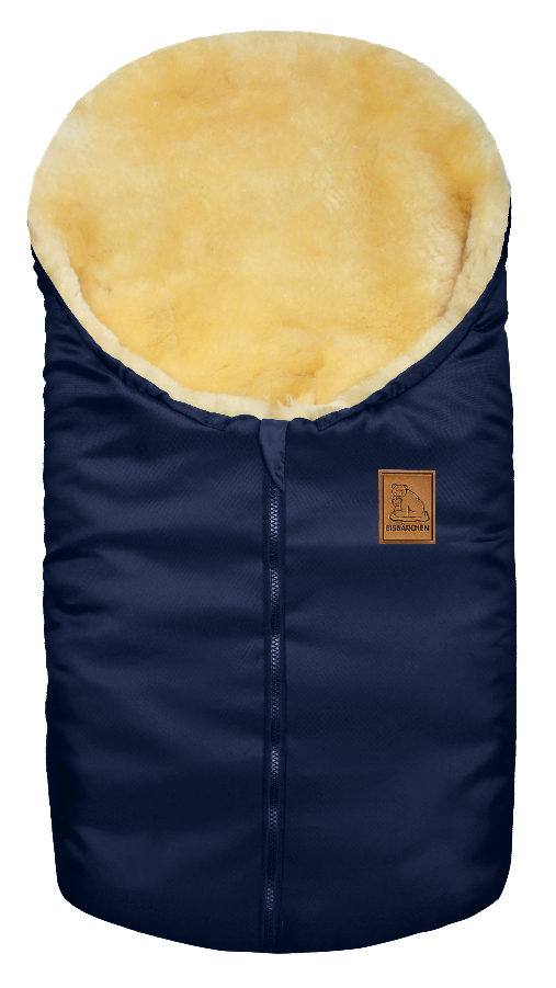 babymarkt Kleiner Lammfellfußsack Eisbärchen marine
