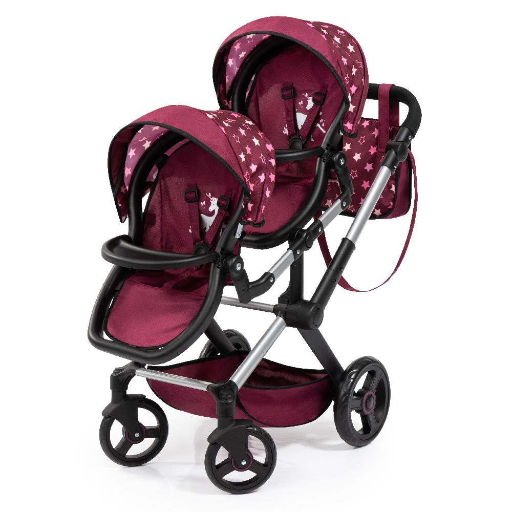 babymarkt Design Zwillings-Puppenwagen Xeo Twin mit Einhorn Kostenlose Rückgabe