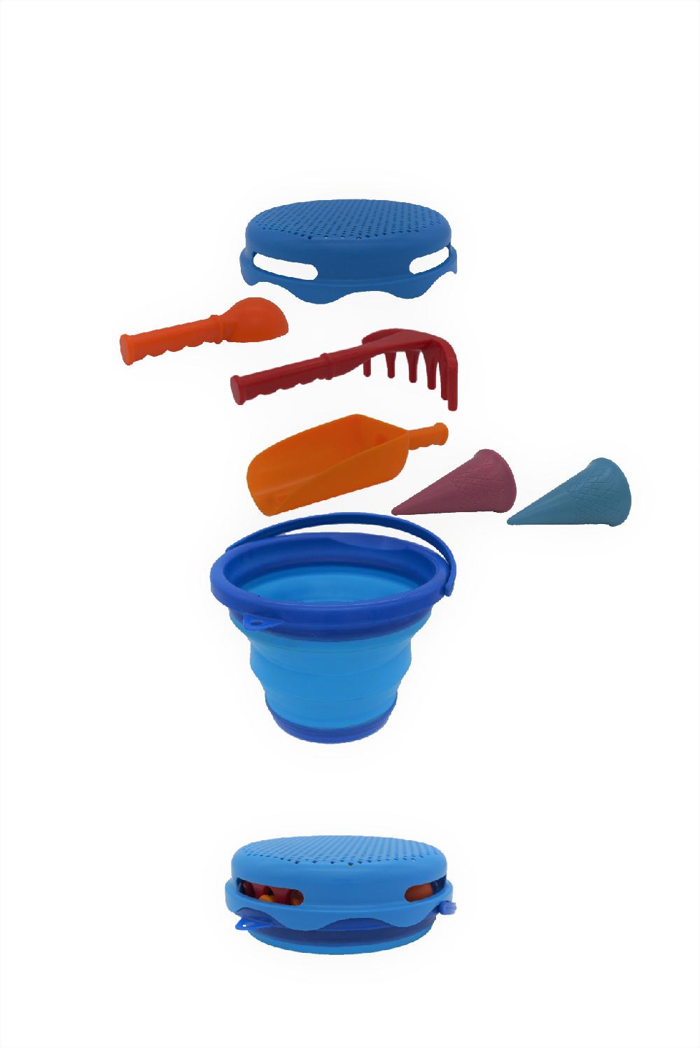babymarkt 7-in-1 Sand Toys Falteimer-Set blau Günstiger Verkauf