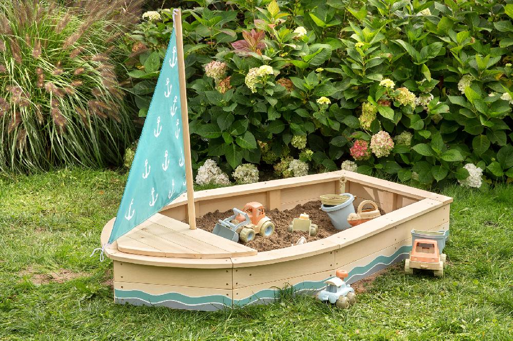babymarkt Sandkasten "Anchor Lover" natur-petrolblau Jubiläumsangebot
