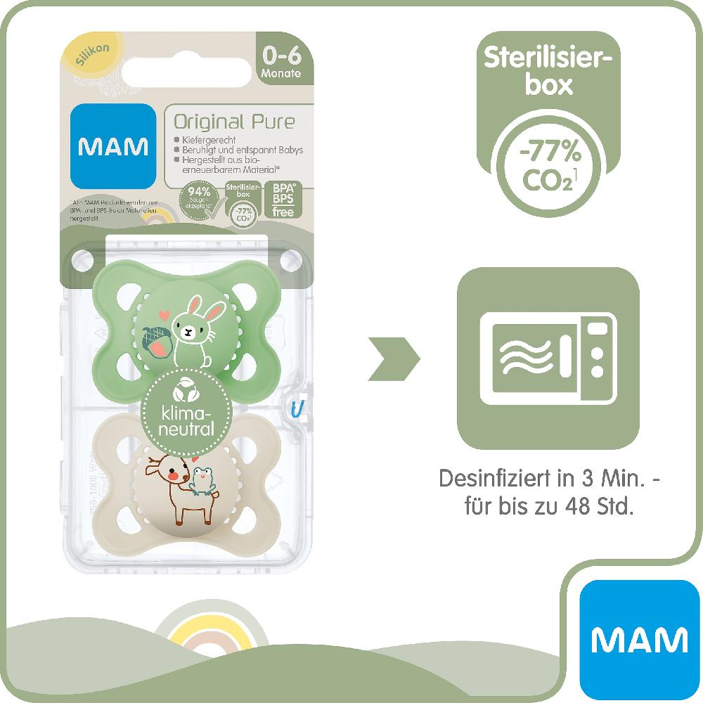 babymarkt Schnuller Original Silikon 2 Stk. Hase/Reh 0-6 Monate Sonderangebot der Fabrik
