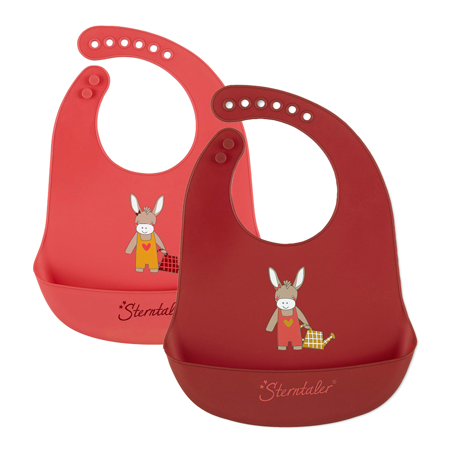 babymarkt Silikon-Lätzchen Doppelpack Emmily dunkelrot/hellrot Nur noch ein Tag übrig