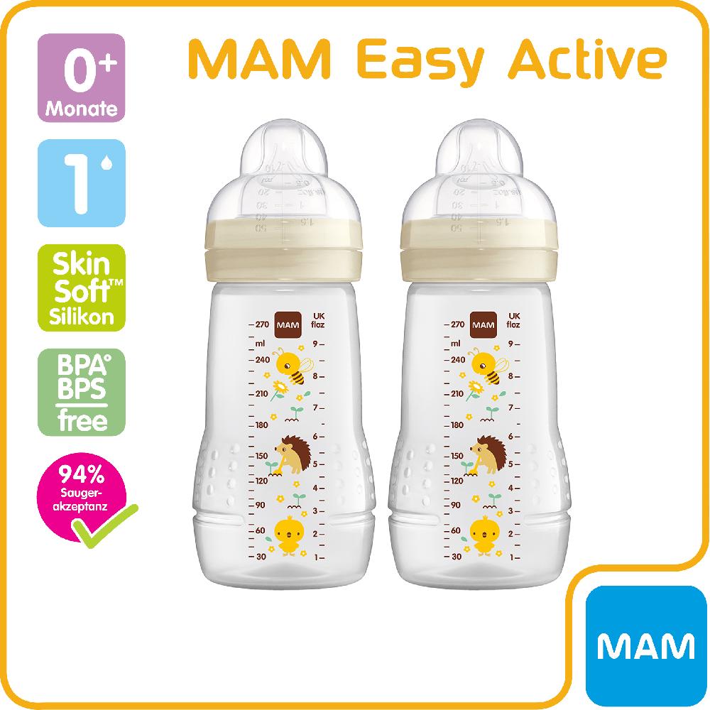 babymarkt Babyflasche Easy Active Größe 1 ab 0+M 270 ml Biene/ Igel im Doppelpack Kostenloser Versand international