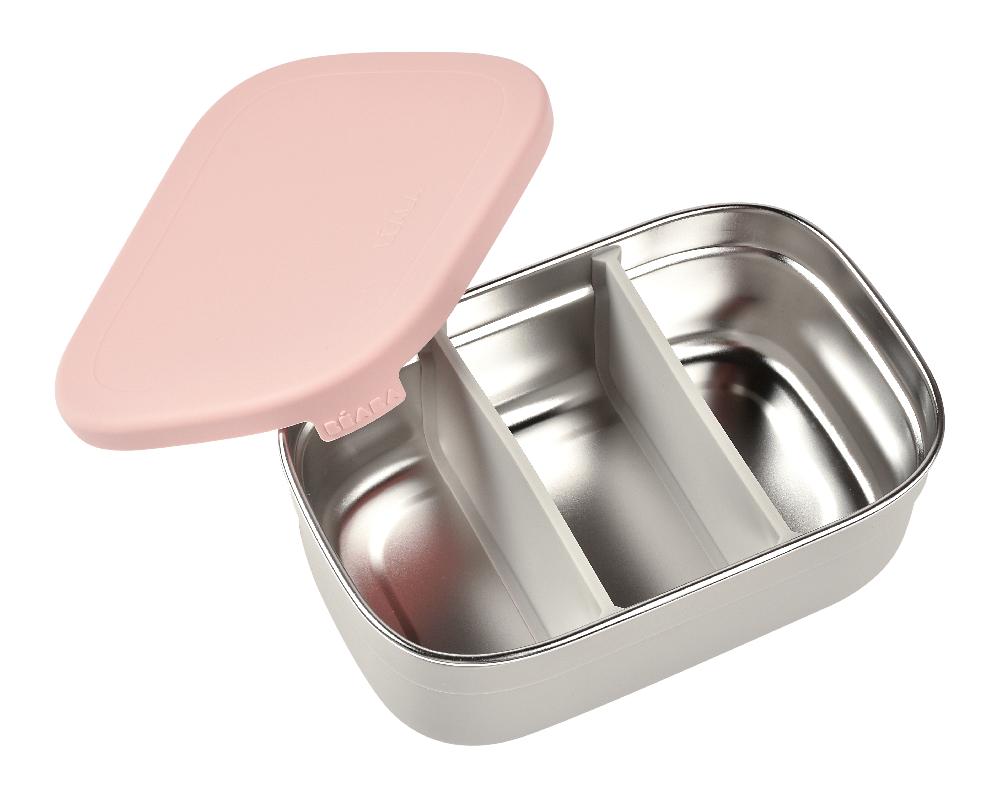 babymarkt Lunchbox aus Edelstahl - velvet grau/dusty rosa Jubiläumsangebot