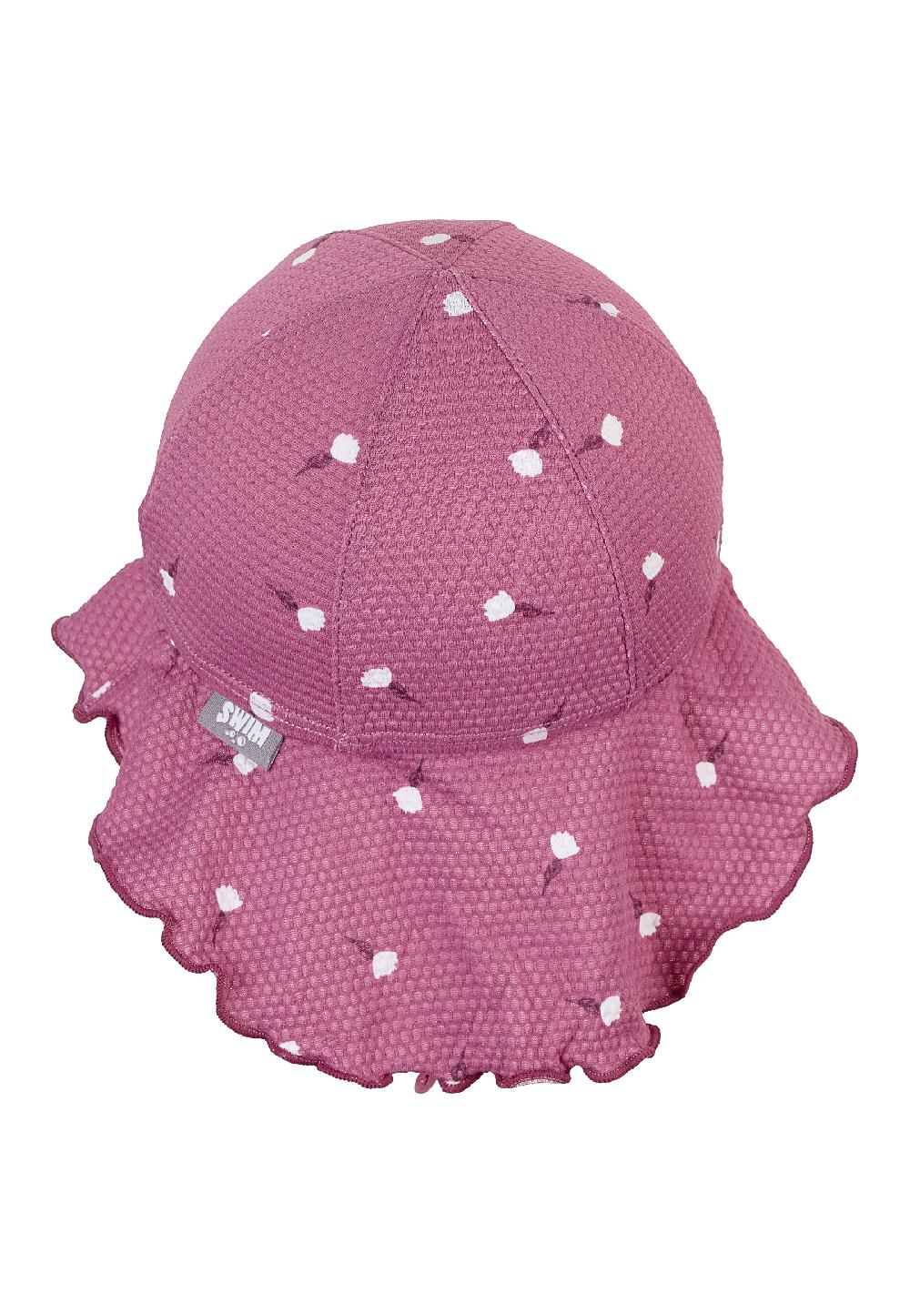 babymarkt Schirmmütze mit Nackenschutz Blumen purpur Sonderangebot der Fabrik