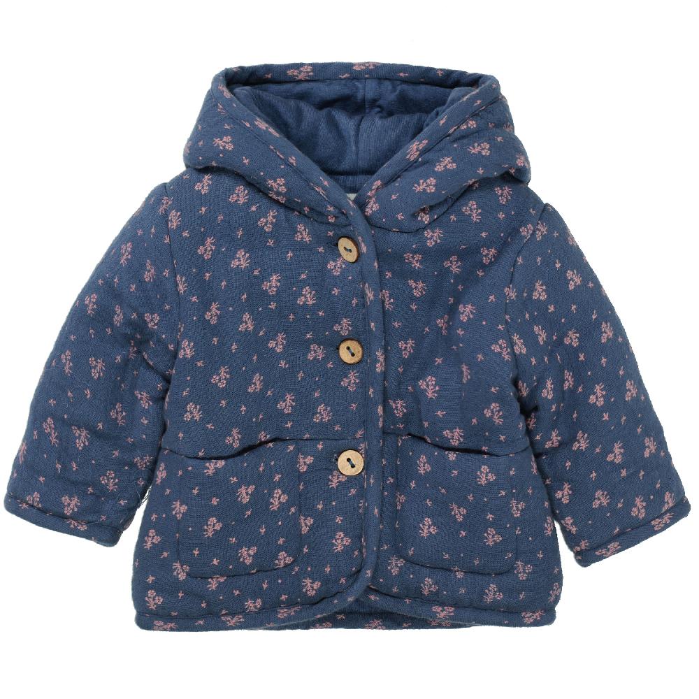 babymarkt Jacke wattiert indigo melange gemustert Im Verkauf